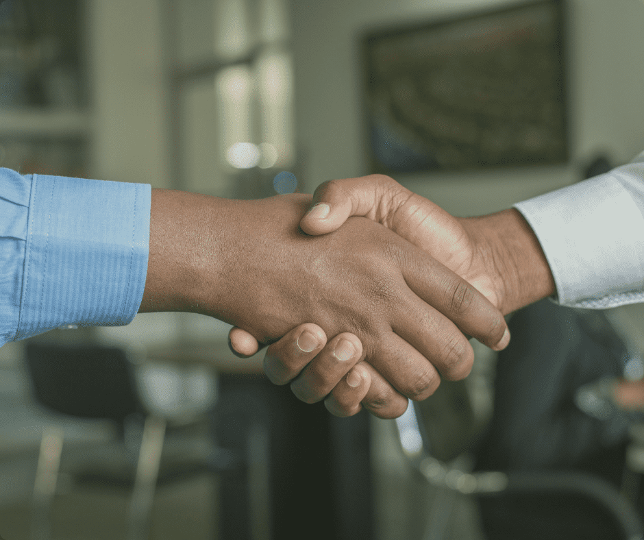 Two people shaking hands