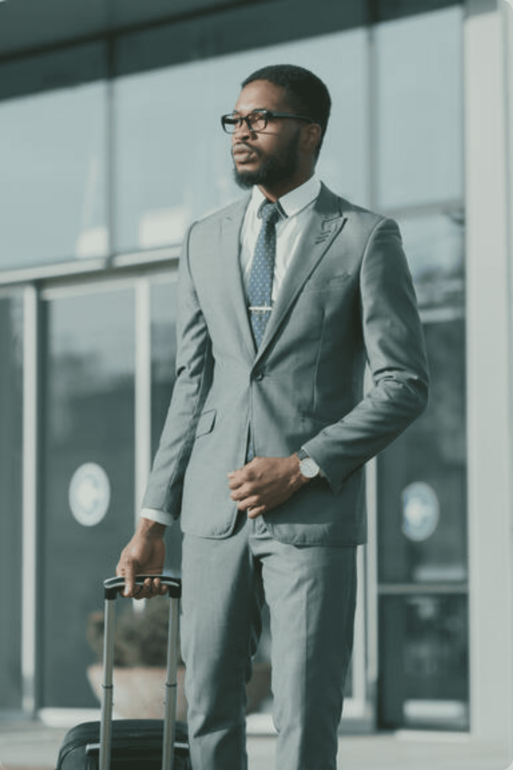 Business professional with suitcase