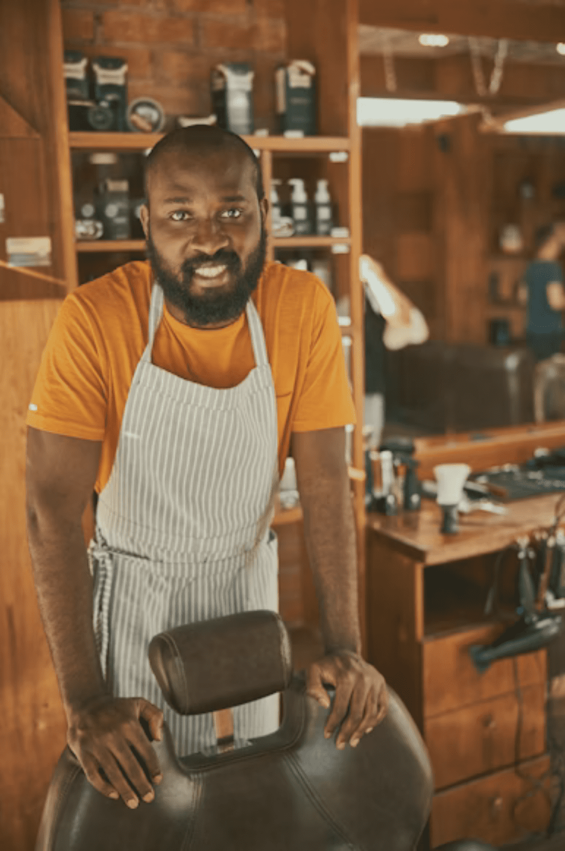 Business owner in barber shop